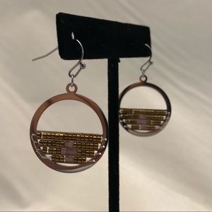 Hand beaded Japanese cylinder bead earrings